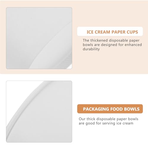 Tazones de papel biodegradables TEHAUX con diseño resistente para postres de verano 4