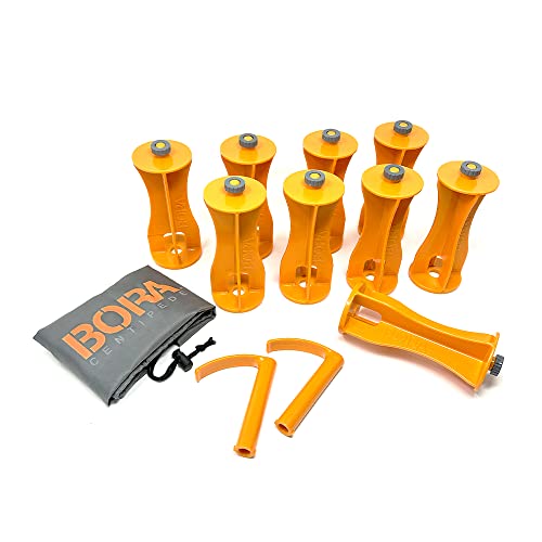 BORA Centipede 9-Piece Risers, 2-Piece Hooks Set with Accessory Bag for BORA Centipede Work Stands, CB0912K