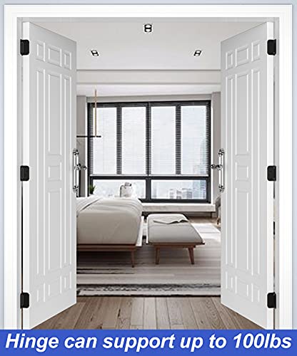 Hosom Self Closing Door Hinge, Spring Hinge, 4 Inch, Adjustable Tension For Garage, Front Door, Back Door, Ul Listed, For Left And Right Hand Door, 5/8'' Radius Corners, Matte Black, 2 Pack #TOP5