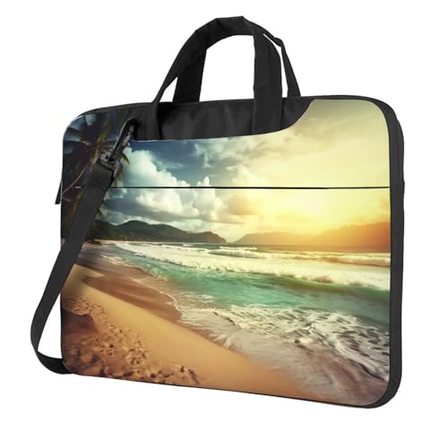 Sac ordinateur portable avec poignée et protection antichoc coucher de soleil