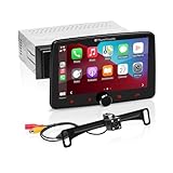 Planet Audio P70CPA-CF Car Stereo - Apple CarPlay, Android Auto, Single Din, 7 Inch Touchscreen, Bluetooth, No CD DVD Player, AM/FM Radio Receiver, Backup Camera