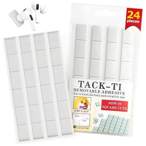 Moloppo 24pcs 0.6" * 0.9" Large Particles Cleaning Putty for AirPods Cleaner Kit – Dust Removal Putty for AirPods Pro, for iPhone Charging Port, Keyboard, Phone, and Electronics, White Cover