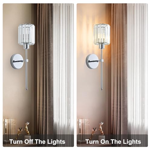 Image of KARTOOSH Hardwired Crystal Wall Sconces Set of 2