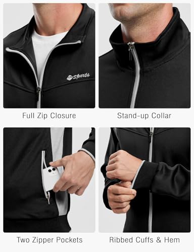 Image of Rdruko Men's Athletic Casual Tracksuit 2 Piece Full Zip Jacket Sweatsuit Outfit Jogger Fleece Set