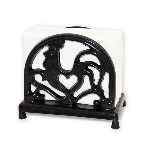 MINLUFUL Vintage Metal Napkin Holder, Heavy Cast Iron Napkin Holder Organizer for Kitchen Restaurant Home Décor, Black by Minluful - Used condition - US$14.43