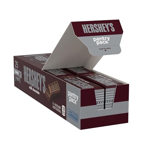 HERSHEY'S Milk Chocolate Snack Size, Candy Bars, 11.25 oz (25 Pieces