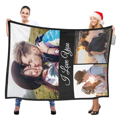 Image of inkArts Custom Blankets with Photo, Personalized Blankets, Customized Photo Blanket, Custom Picture Blanket, Personalized Anniversary Couple Gifts for Women Men Her Him Girlfriend Boyfriend