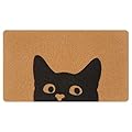 UINI Door Mat Outdoor Indoor Welcome Mats, Cute Cat Front Doormat, Non Slip Durable Entrance Rugs for Front Door, Inside Outside Entry, Porch, Resist Dirt, 17" x 30", Easy to Clean