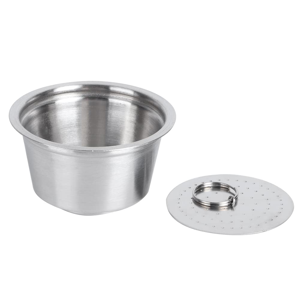 Cápsulas de café espresso reutilizables, cápsulas de café recargables, tazas de acero inoxidable aptas para cafetera Dolce Gusto(blanco)