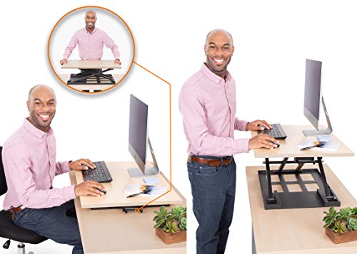 Stand Steady X-Elite Pro Standing Desk Converter | Instantly Convert Any Desk Into A Stand Up Desk | Easy Lift Height Adjustable Standing Desk | No Assembly Required (28 X 20 / Maple) #TOP1