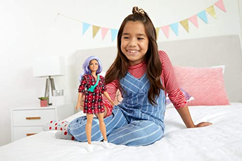 Barbie Fashionistas Muñeca Curvy con Vestido Rojo miniatura 2