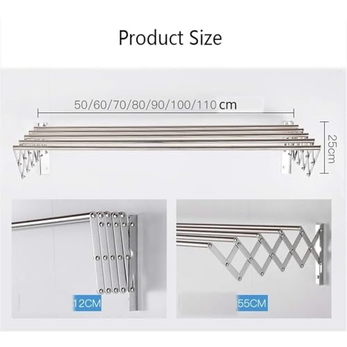 Perchero plegable de 5 barras con toallero para secado compacto en balcones 7