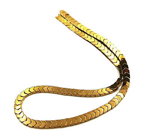 Perlin Hematite Beads Gold Beads 4 x 3 mm for Bracelets Arrow No Magnet Hematite Gemstones 38 cm 1 Strand Heishi Beads Pack of 165 - Image 2