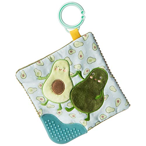 Image of Mary Meyer Crinkle Teether Toy with Baby Paper and Squeaker, 6 x 6-Inches, Yummy Avocado (44141)