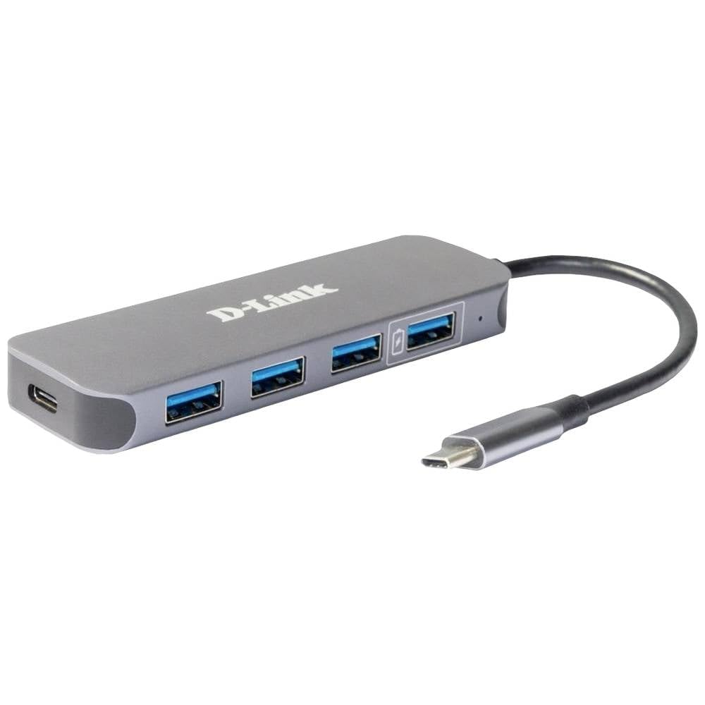 D-Link DUB-2340, Hub USB-C 4 en 1, 4 Puertos USB 3.0, 1 Puerto USB-C Hembra con Carga, Compatible PC, MacBook Pro, MacBook Air, iPad Pro, Chromebook, Surface Pro