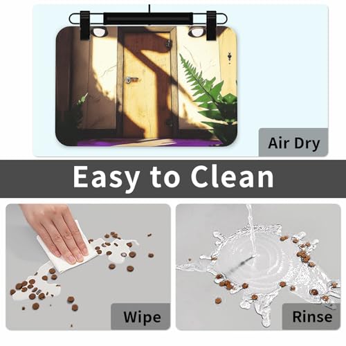 Welche Art von Holztür-Futtermatte für Hunde und Katzen, saugfähig, Leder, Tischdecke für Wassernapf, wasserdicht, keine Flecken, schnell trocknend, rutschfest, 45 x 30 cm