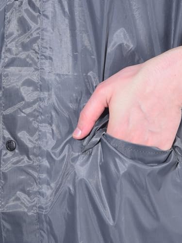 Image of Dollar Men's Waterproof PVC Raincoat Set | Zipper & Button Closure | Hood & Pocket | Full Sleeve Jacket Pant Rainwear Suit | Lightweight Leakproof Rain Protection for Outdoor, Biking, Riding