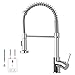 Produktbild Cobbe Küchenarmatur mit Niederdruck, Frühlingsküchenhahn mit herunterziehendem Sprühkopf, 2 Sprühmodi, High Arc Single Lever Sink Mixer Tap (Chrom)