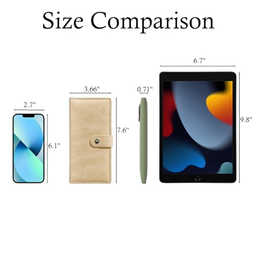 Slim RFID Blocking Genuine Leather Wallet for Women Bifold Long Credit Card Holder Clutch (Black)3