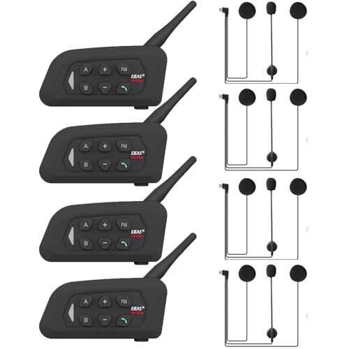 MIMIRACLE V4 Plus Motorcycle Helmet Bluetooth Intercom (4 Pack)