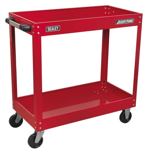 Sealey CX105 2-Level Heavy-Duty Workshop Trolley, 790mm x 405mm x 80mm, Red