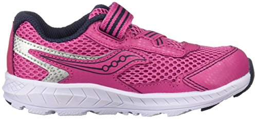 Saucony Baby Girls Ride 10 Jr Sneaker, Pink/Silver, 5 Wide Toddler Us #TOP5