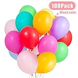 [page_title]-JOJOR Luftballons Bunt,100 Bunte Ballons Latex Helium,Luftballons 30cm für Kinder Geburtstag,Hochzeit Stäbe Party Gartenparty Sommerfest Halloween Weihnachten Geburtstags Party Hochzeits
