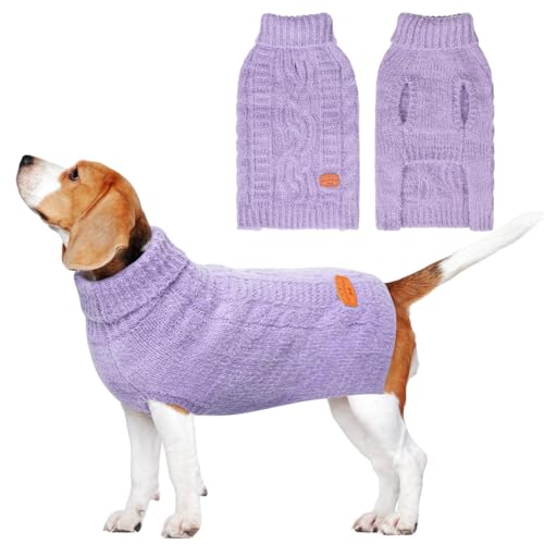 Image of BEAUTYZOO Dog Sweater for Small Medium Dogs, Knit Clothes with Harness Hole