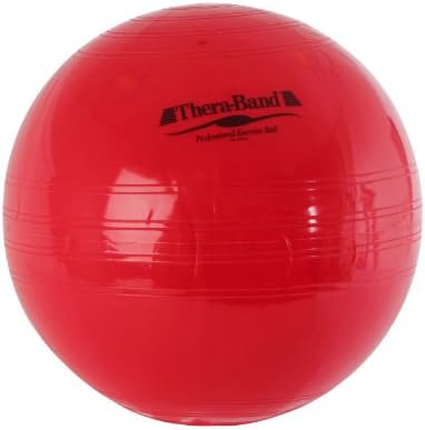 THERABAND Gym Exercise 65cm Ball for Sport Training , Yoga and Fitness, Home Gym Equipment with Inflation Adaptor, Green