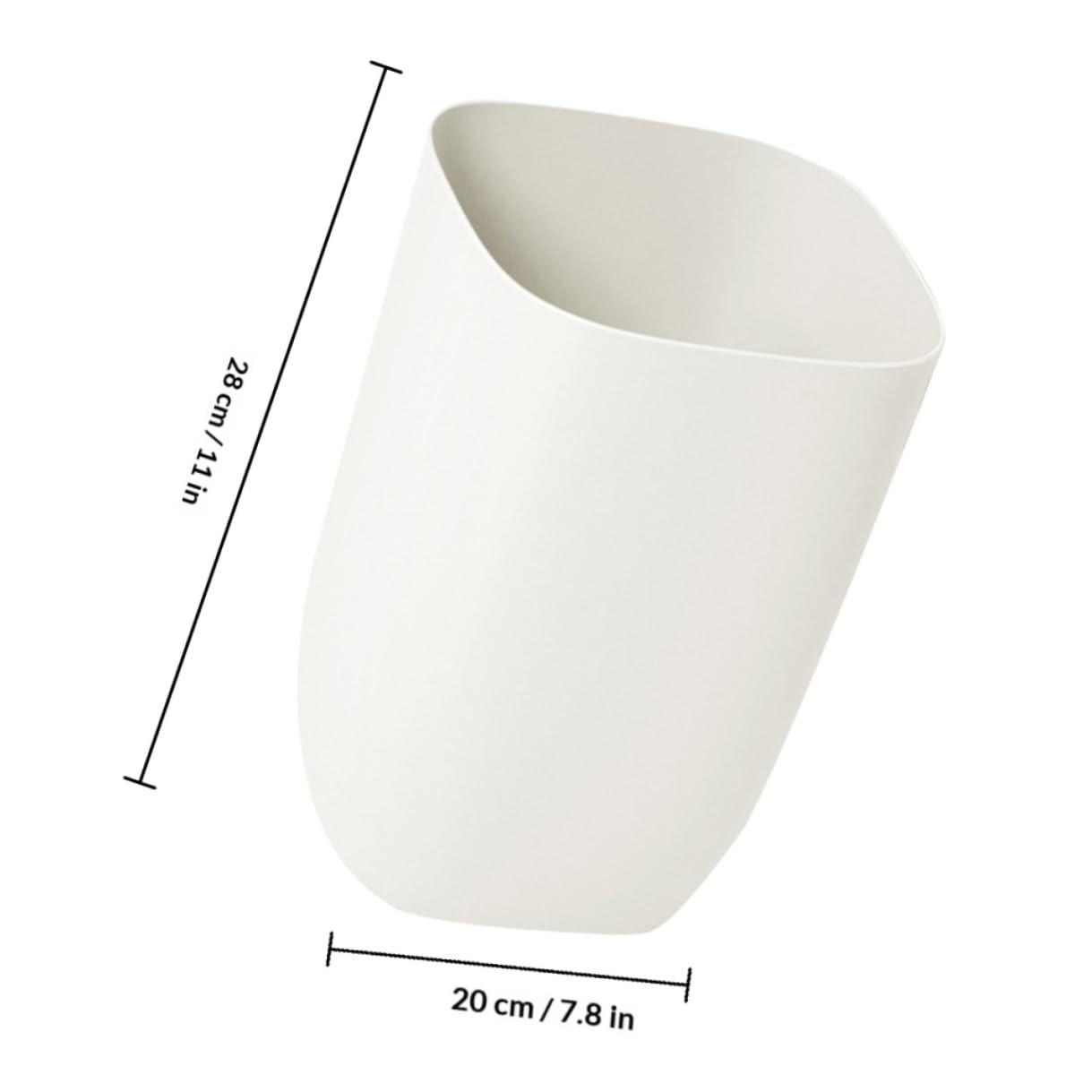 Small White Kitchen Trash Can Wastebasket Single-Layer Plastic Waste Bin for Bedroom Bathroom Home Office Storage and Organization