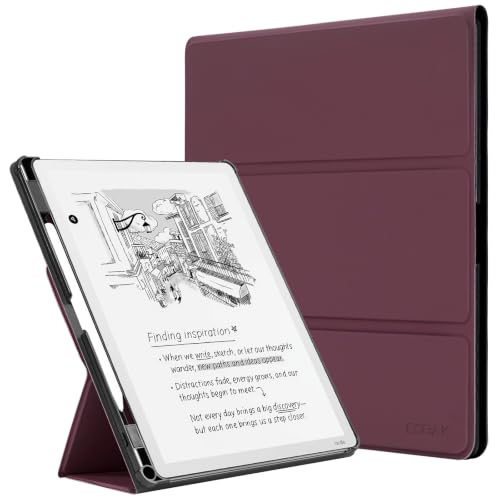 Image of CoBak Case for 11 inch Kindle Scribe 3rd Generation 2025, Kindle Scribe Colorsoft with Two Viewing Angles - All New PU Leather Cover with Auto Sleep Wake, Pen Holder. Fig