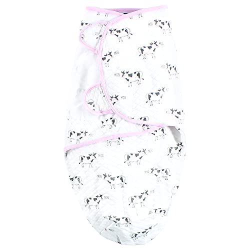 Image of Hudson Baby Unisex Baby Quilted Cotton Swaddle Wrap 3pk, Girl Farm Animals, 0-3 Months