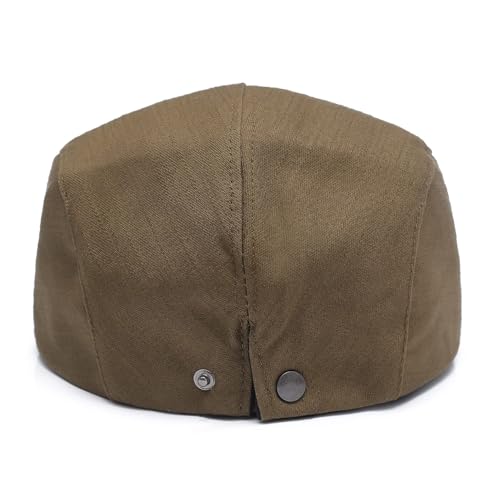 Image of ZLYC Men Cotton Flat Cap Summer Scally Ivy Gatsby Newsboy Beret Driver Cabbie Hunting Hat