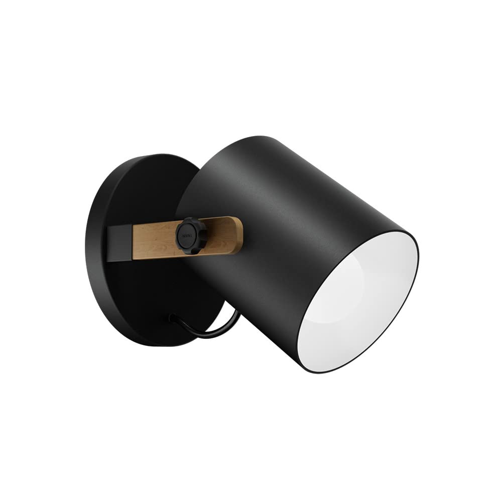 Lámpara de lectura para dormitorio y aplique de pared moderno negro ideal para suites de hotel