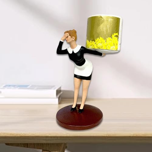 Portarrollos de resina decorativo y moderno con figura de mucama 7
