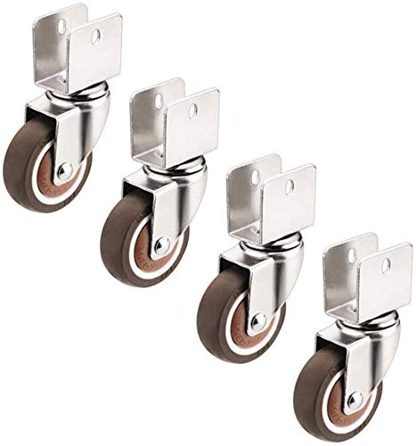 Roulettes de meuble de 50 mm en acier renforcé pivotantes avec vis de fixation