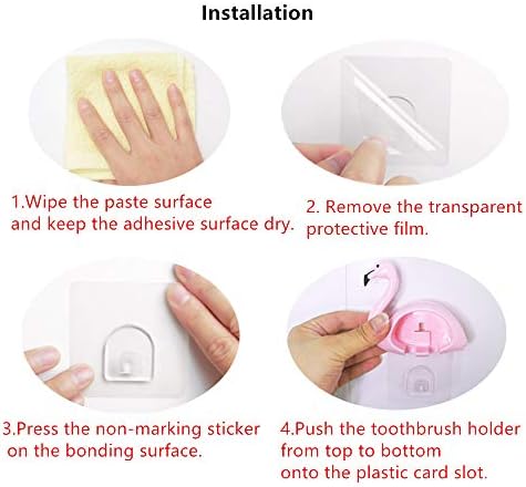 REOOHOUSE Cute Flamingo Wall Mount Toothbrush Holder for Shower Bathroom 2 Pack(Pink,White)