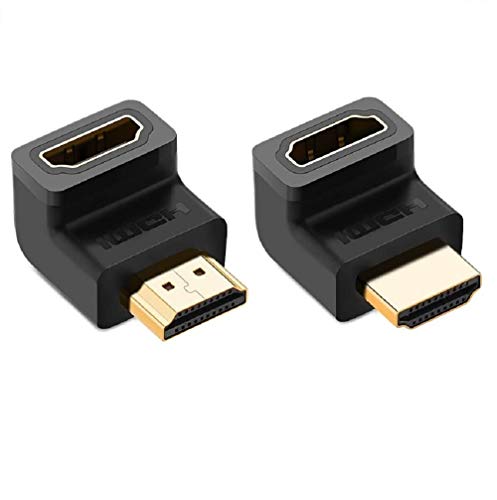 Image of FEDUS HDMI 90 and 270 Degree Right Angle Adapter Gold Plated High Speed HDMI Male to Female Connector Adapter (Pack of 2)