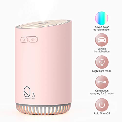 Portable Mini Humidifier,Humidifiers For Babies, Office Desk Humidifier,USB Personal Desktop Humidifier With 7-Color