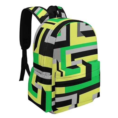 Maze Printed Backpack Water-Resistant Pack Stylish Bag Lightweight Travel Backpack2