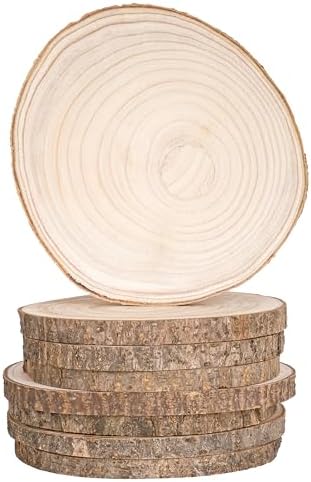 4x Baumscheiben 20-23cm Naturholz - Runde Holzscheiben Mit Rinde Zum Basteln