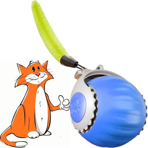 BLOOOK Interaktives Katzenspielzeug Selbstbeschäftigung,Magic Ball Katzen Katzenbälle,Interactive Cat Toy,Katzenspielzeug Maus,Katzenzubehör Indoor,Katzen Sachen (Blau)