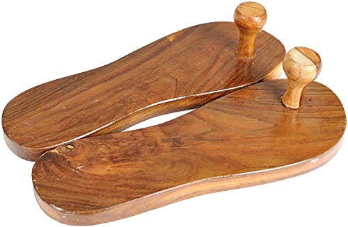 Khadau- Wooden Sandals for Auspicious Occasions - Teak Wood