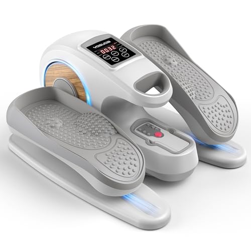 YOSUDA Under Desk Elliptical Electric,Elliptical for Seniors,Fully Assembled Seated Pedal Exerciser with Remote Control with Free Footstraps & 10 Adjustable Speeds,White