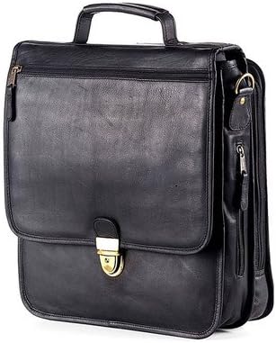 Tuscan Upright Vertical Leather Laptop Briefcase Color: Black