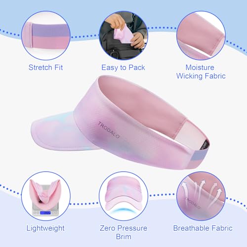 Kids Sun Visor Hats for Girls Boys, Lightweight Cooling Stretchy Visor, Packable Sports Hat for Running, Tennis, Golf4