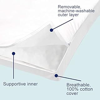 ACCURATEX Pillows Queen Size 2 Pack, Hybrid Shredded Memory Foam Pillow[Adjustable Loft], Fluffy Down Alternative Fill Removable Cotton Cover, Firm Supportive Pillow for Side Back Sleepers