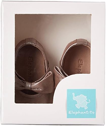 Elephantito Girls' Baby Ballerina with Bow Crib Shoe, Suede Blush, 4 M US Toddler | Image 5