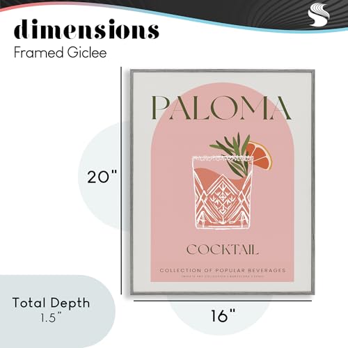 Tableau rétro gris Paloma encadré Stupell Industries chic