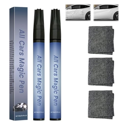 Stylo Anti Rayure Voiture, Lot de 2 Stylos Efface Rayure Coiture, Carrosserie Stylo pour la Réparation des Rayures Sur la Peinture Automobile,Compatible Toutes Couleurs De